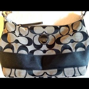 Coach Signature Handbag - Black & Gray